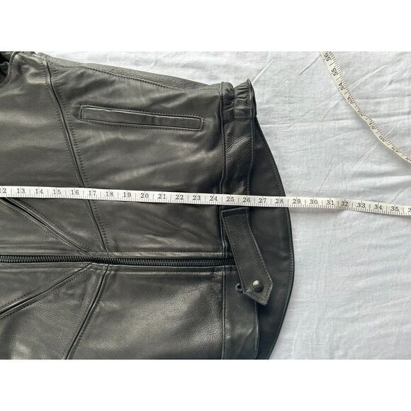 Brooks Black Leatherwear Biker Jacket Men's Size 46 Leather, Made in the USA - Picture 5 of 16